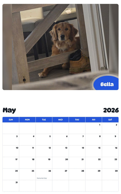 2026 - 2027 Bella - Pawidols Pet Calendar