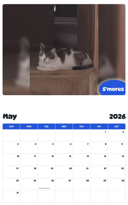 2026 - 2027 S'mores - Pawidols Pet Calendar