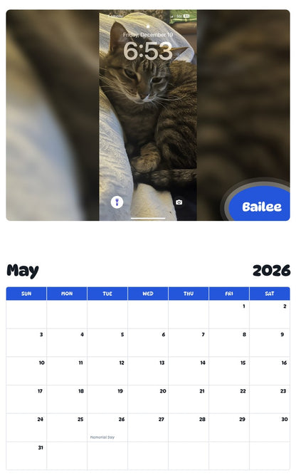 2026 - 2027 Bailee - Pawidols Pet Calendar