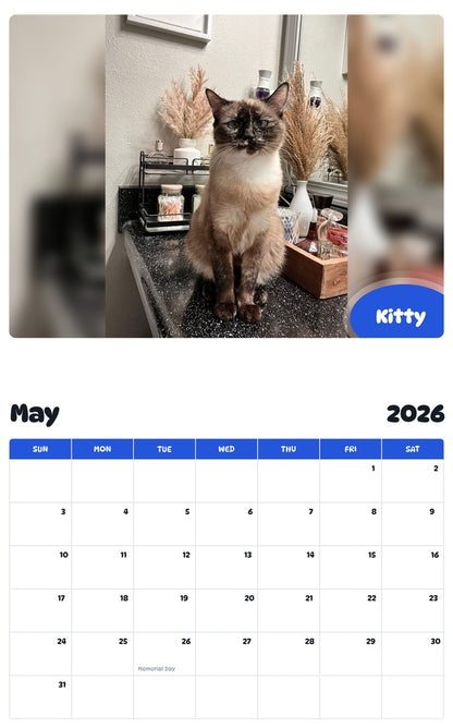 2026 - 2027 Kitty - Pawidols Pet Calendar