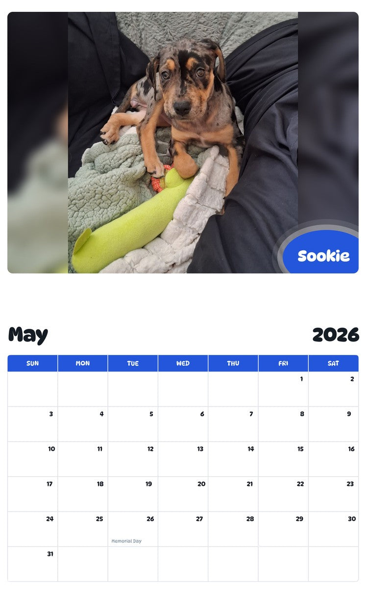 2026 - 2027 Sookie - Pawidols Pet Calendar