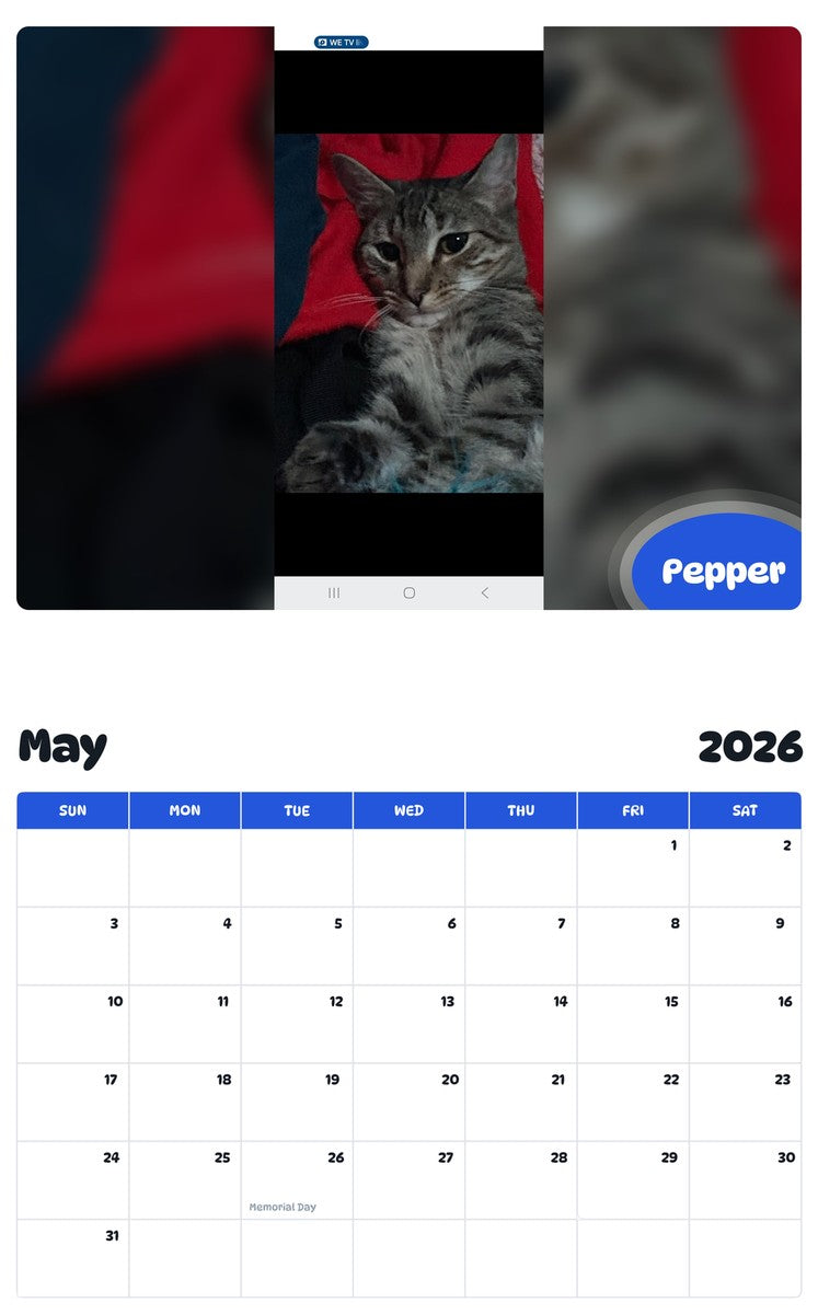 2026 - 2027 Pepper - Pawidols Pet Calendar