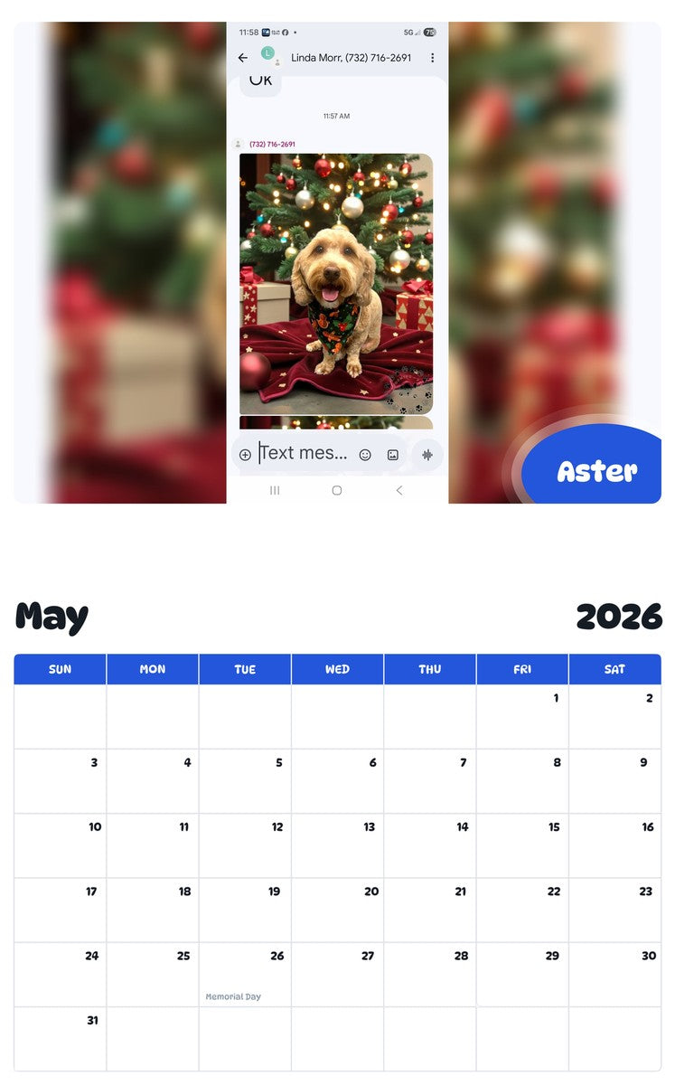 2026 - 2027 Aster - Pawidols Pet Calendar