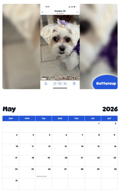 2026 - 2027 Buttercup - Pawidols Pet Calendar