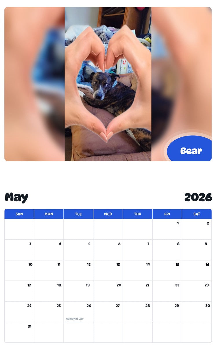 2026 - 2027 Bear - Pawidols Pet Calendar