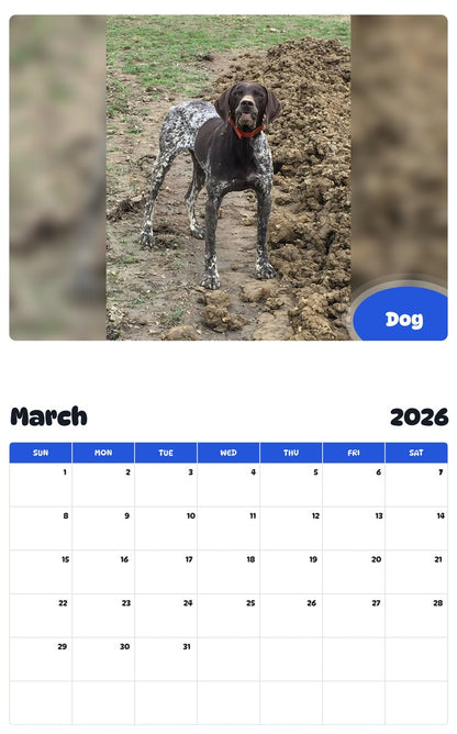 November 2025 - October 2026 Dog - Pawidols Pet Calendar