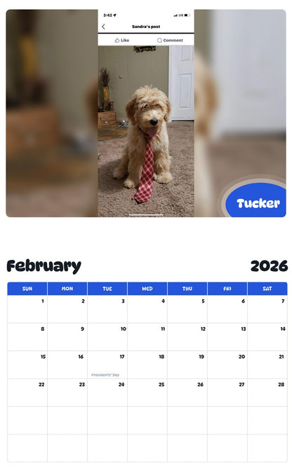 October 2025 - September 2026 Tucker - Pawidols Pet Calendar