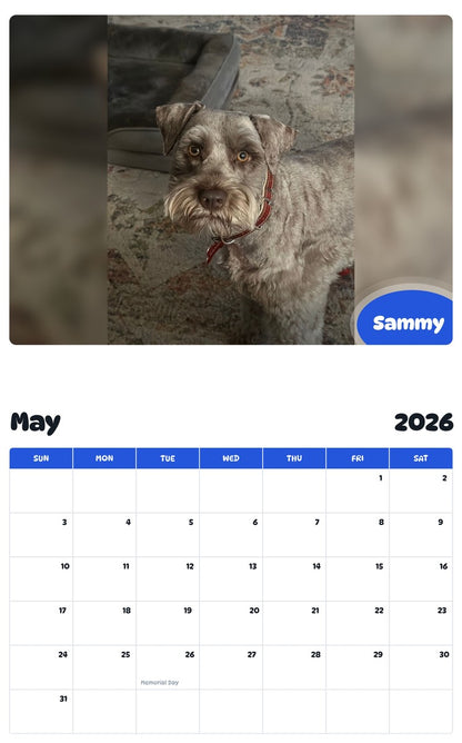 2026 - 2027 Sammy - Pawidols Pet Calendar