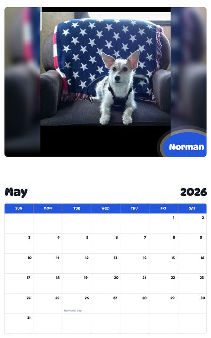 2026 - 2027 Norman - Pawidols Pet Calendar
