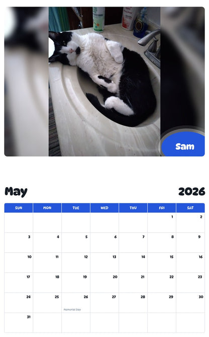2026 - 2027 Sam - Pawidols Pet Calendar