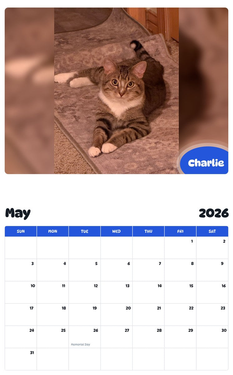 2026 - 2027 Charlie - Pawidols Pet Calendar