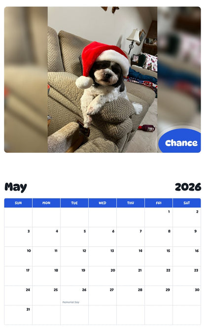 2026 - 2027 Chance - Pawidols Pet Calendar