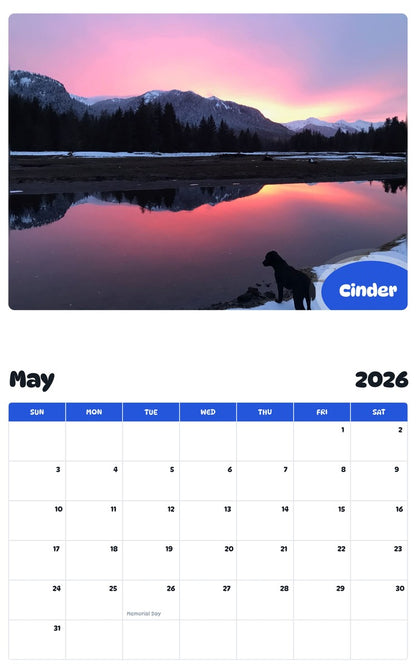 2026 - 2027 Cinder - Pawidols Pet Calendar