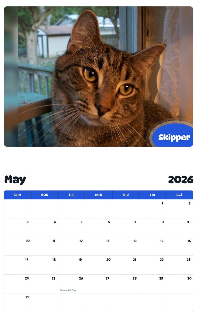 2026 - 2027 Skipper - Pawidols Pet Calendar
