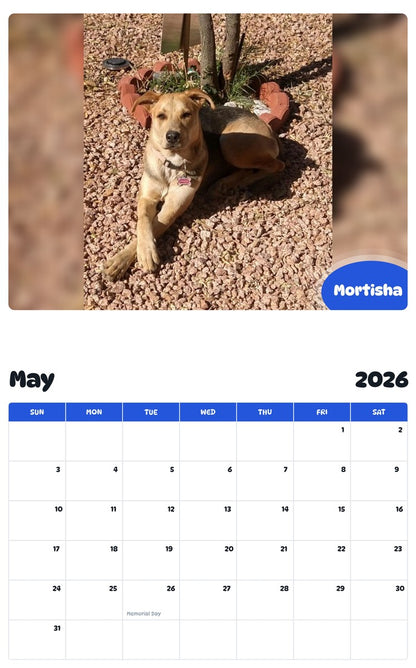 2026 - 2027 Mortisha - Pawidols Pet Calendar