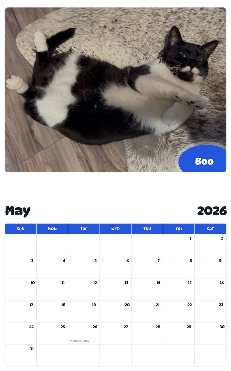 2026 - 2027 Boo - Pawidols Pet Calendar