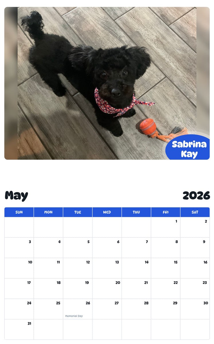 2026 - 2027 Sabrina Kay - Pawidols Pet Calendar