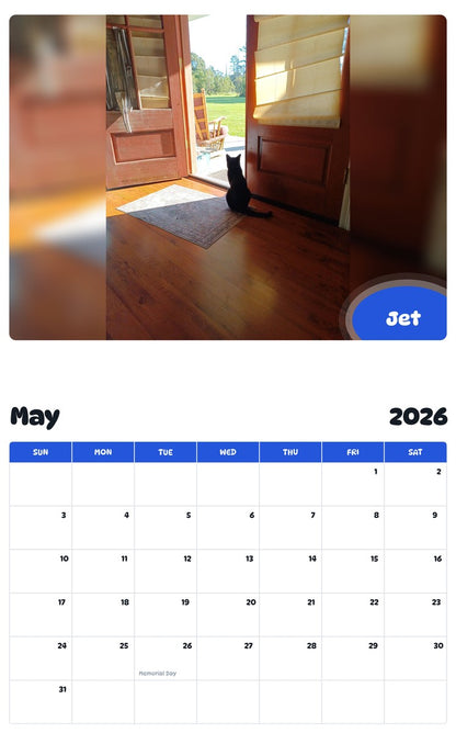 2026 - 2027 Jet - Pawidols Pet Calendar