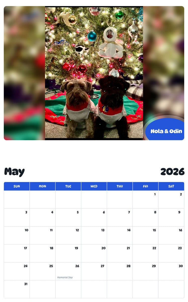 2026 - 2027 Nola & Odin - Pawidols Pet Calendar