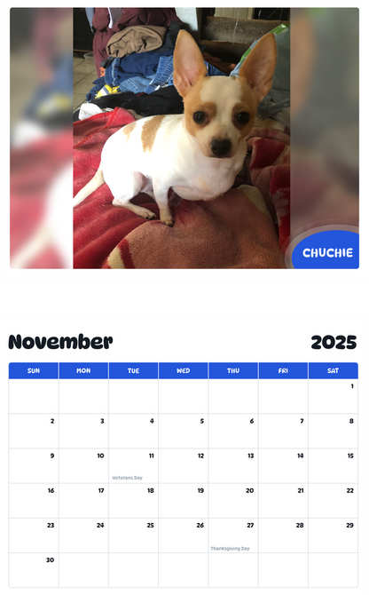 July 2025 - June 2026 Chuchie - Pawidols Pet Calendar