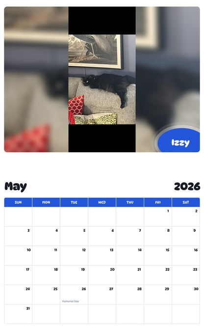 2026 - 2027 Izzy - Pawidols Pet Calendar
