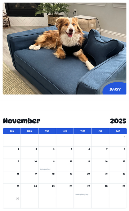 July 2025 - June 2026 Daisy - Pawidols Pet Calendar