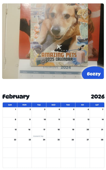 October 2025 - September 2026 Bozzy - Pawidols Pet Calendar