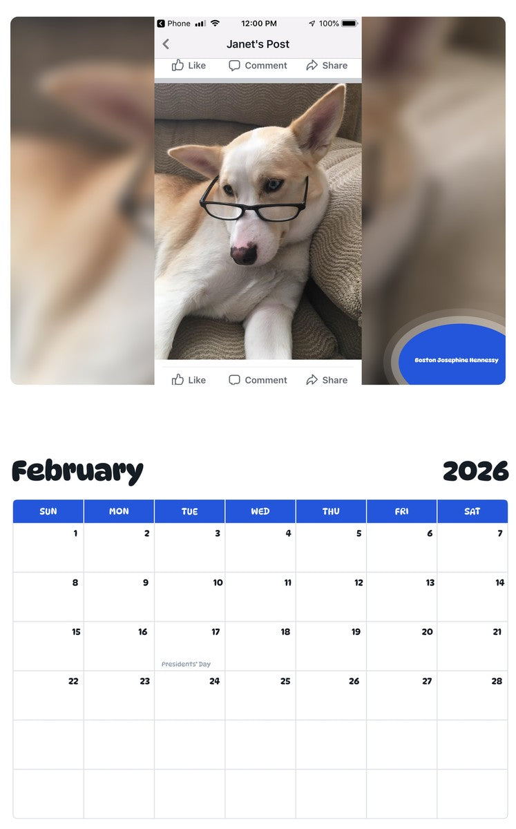 October 2025 - September 2026 Boston Josephine Hennessy - Pawidols Pet Calendar