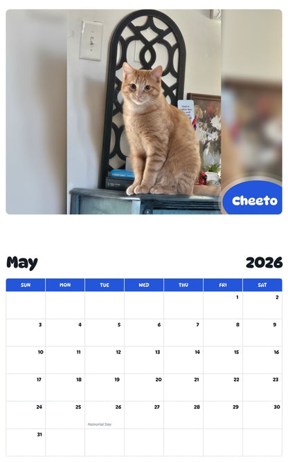 2026 - 2027 Cheeto - Pawidols Pet Calendar