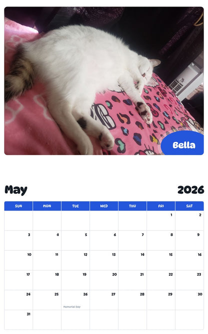 2026 - 2027 Bella - Pawidols Pet Calendar