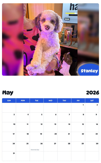 2026 - 2027 Stanley - Pawidols Pet Calendar