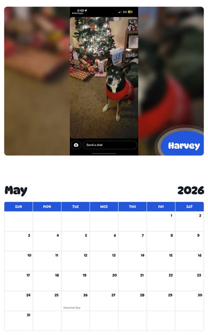 2026 - 2027 Harvey - Pawidols Pet Calendar