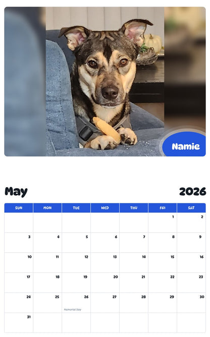 2026 - 2027 Namie - Pawidols Pet Calendar