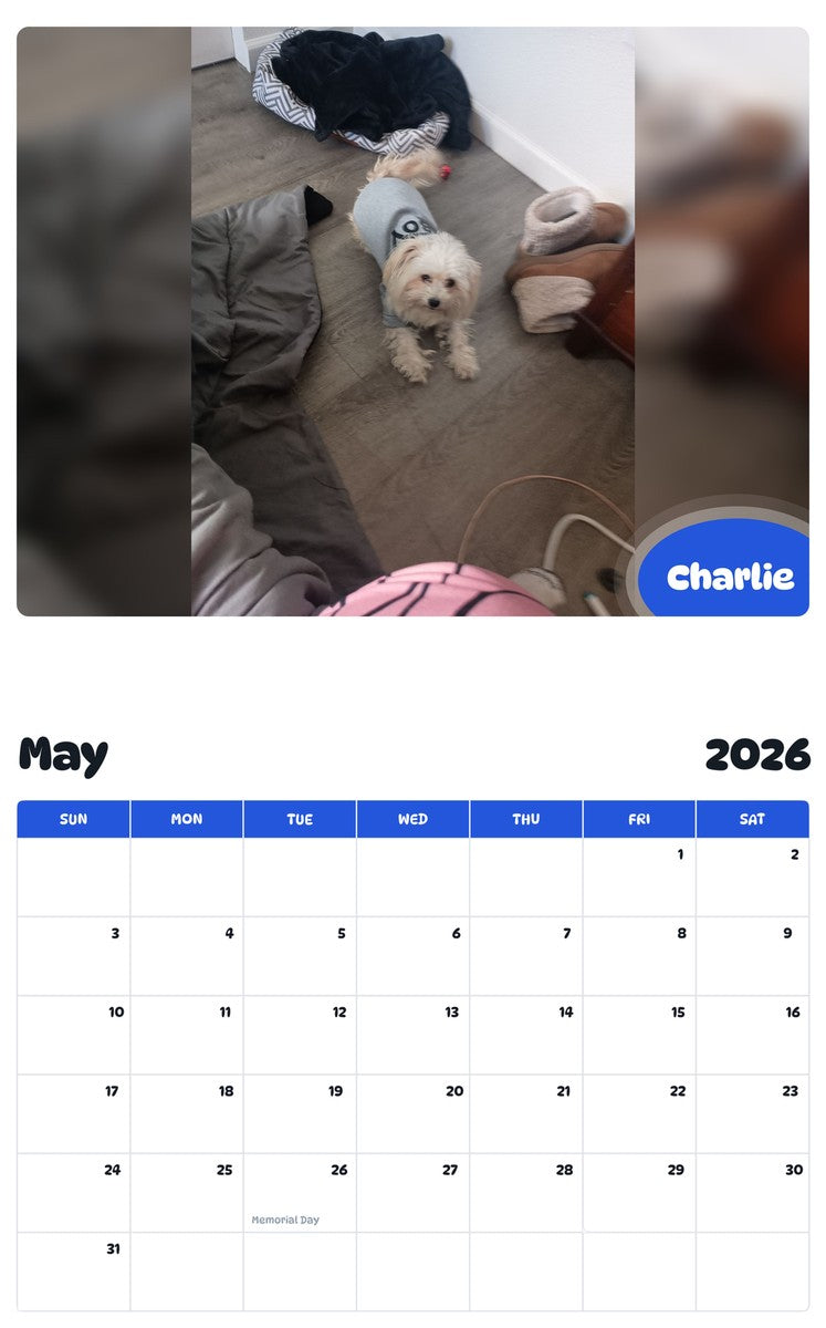 2026 - 2027 Charlie - Pawidols Pet Calendar