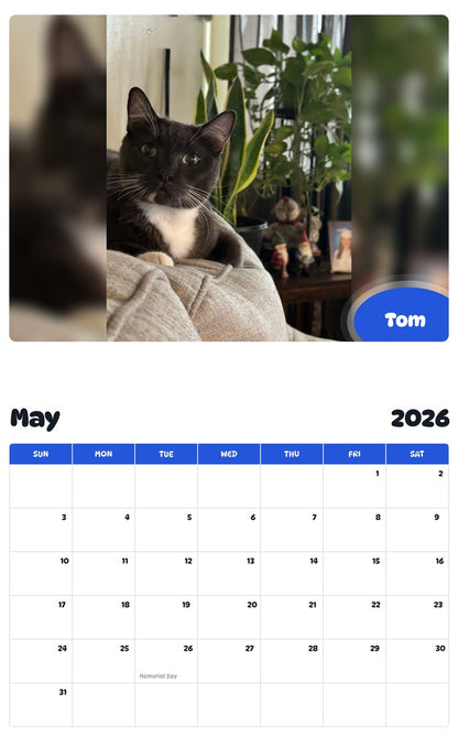 2026 - 2027 Tom - Pawidols Pet Calendar