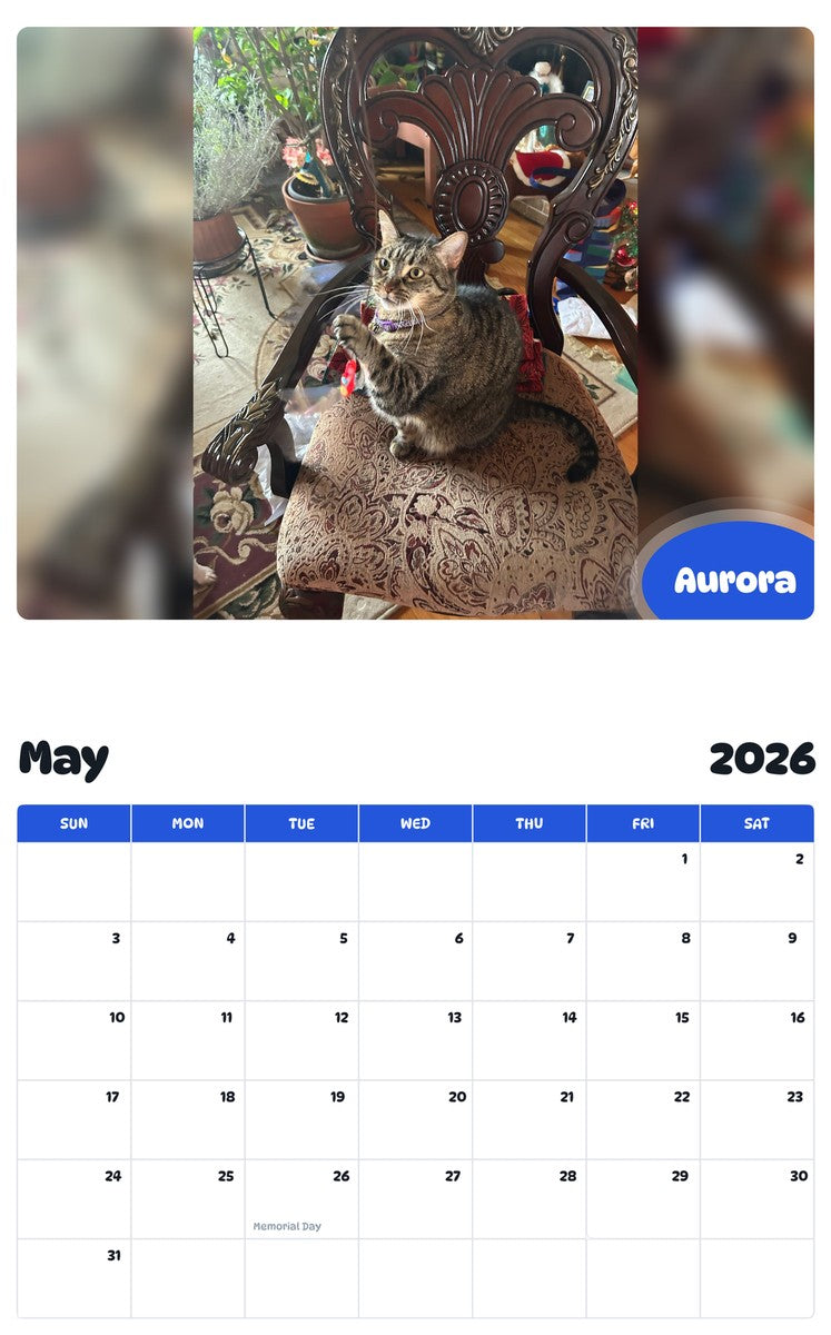 2026 - 2027 Aurora - Pawidols Pet Calendar