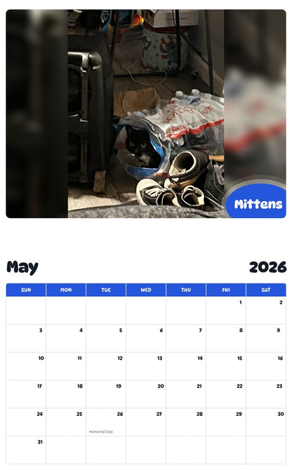 2026 - 2027 Mittens - Pawidols Pet Calendar