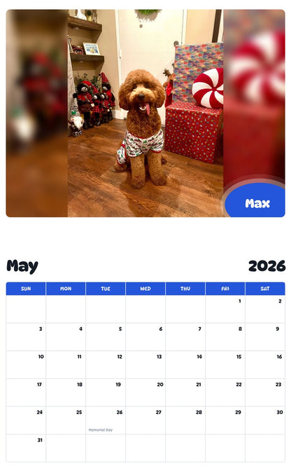 2026 - 2027 Max - Pawidols Pet Calendar