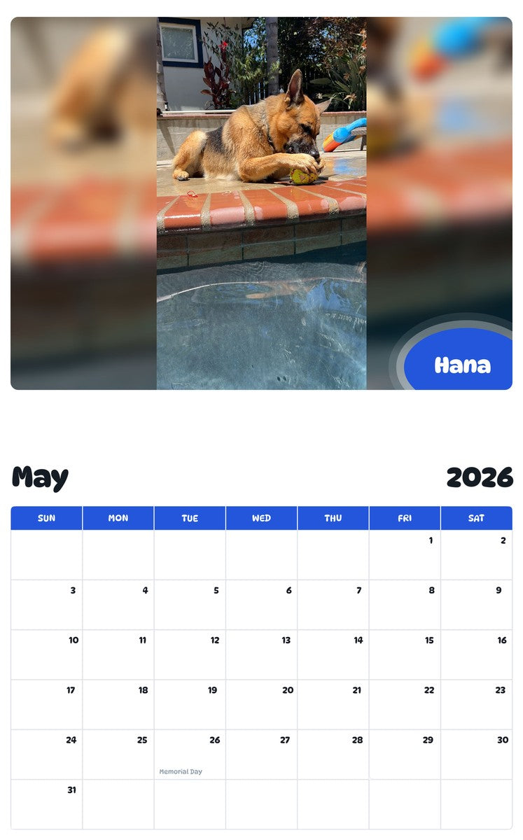 2026 - 2027 Hana - Pawidols Pet Calendar