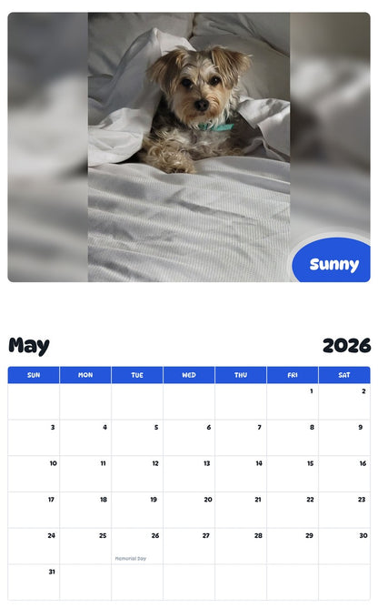 2026 - 2027 Sunny - Pawidols Pet Calendar