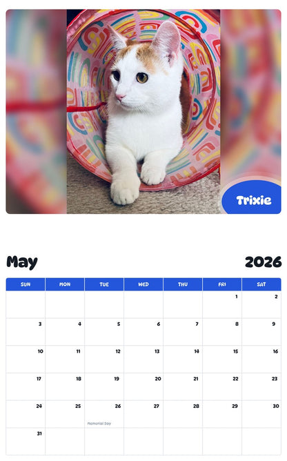 2026 - 2027 Trixie - Pawidols Pet Calendar