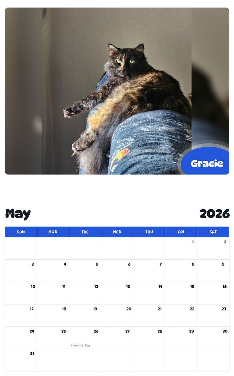 2026 - 2027 Gracie - Pawidols Pet Calendar
