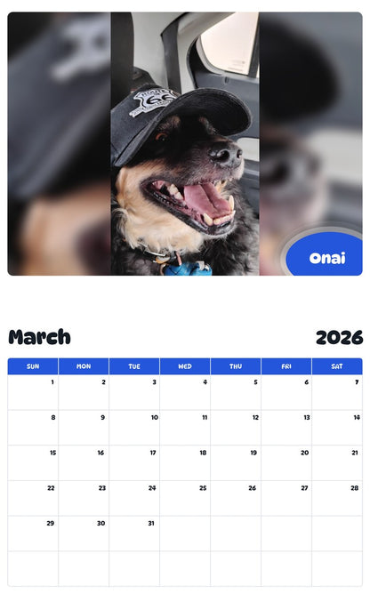 November 2025 - October 2026 Onai - Pawidols Pet Calendar