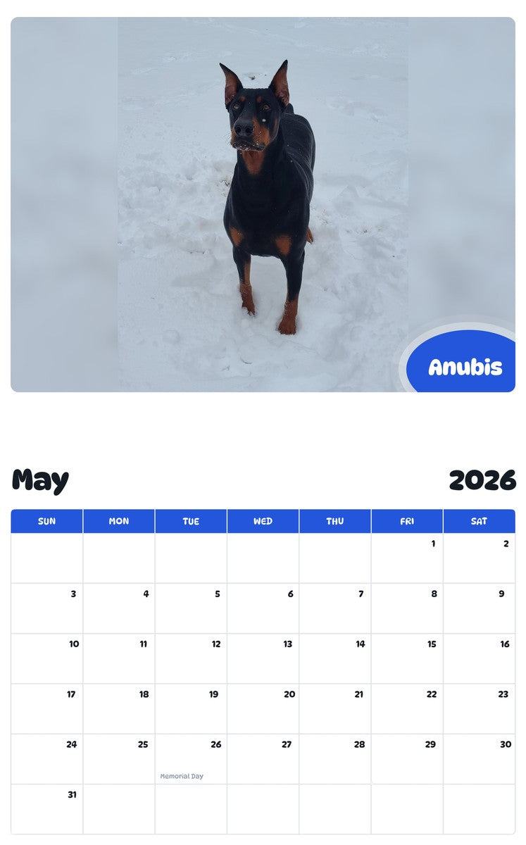 2026 - 2027 Anubis - Pawidols Pet Calendar