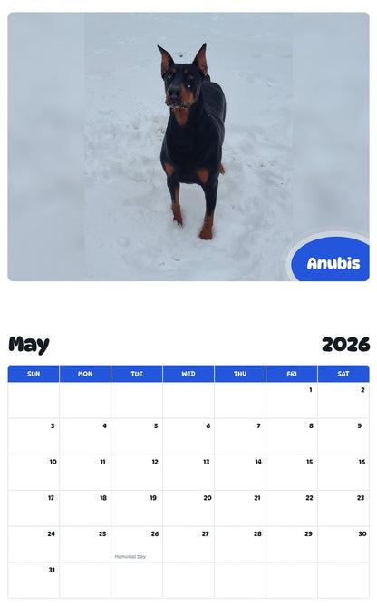 2026 - 2027 Anubis - Pawidols Pet Calendar