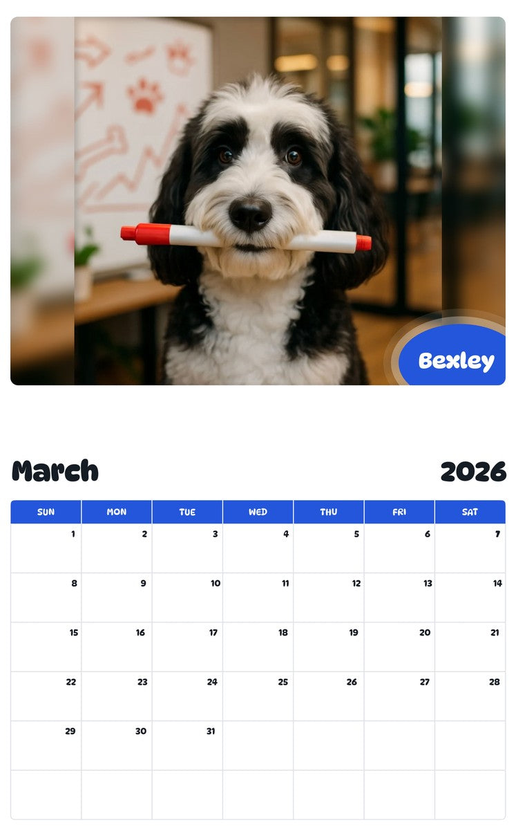 November 2025 - October 2026 Bexley - Pawidols Pet Calendar