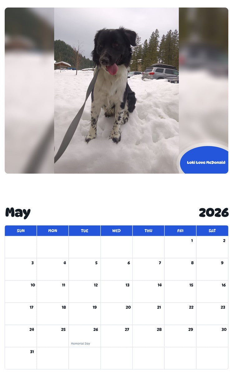 2026 - 2027 Loki Love McDonald - Pawidols Pet Calendar