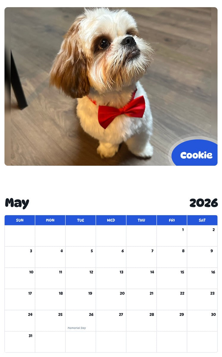 2026 - 2027 Cookie - Pawidols Pet Calendar