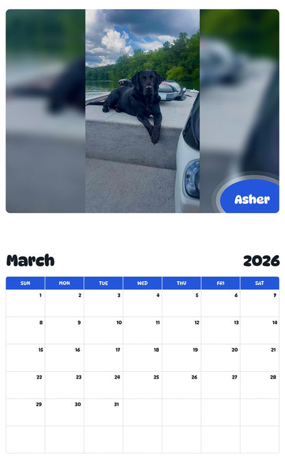 November 2025 - October 2026 Asher - Pawidols Pet Calendar