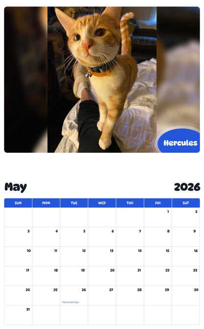 2026 - 2027 Hercules - Pawidols Pet Calendar